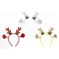 Headband Big Ears Holly Bells Asst
