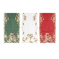 Runner Embroidery Lace Edge 173cm Asst