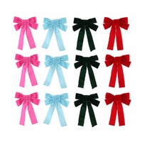 Tree Bow Velveteen 3pk Asst