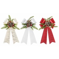 Bow Metallic Cone Deco Asst