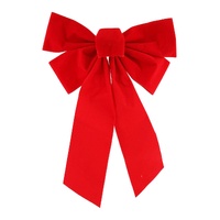 Double Bow Flocked Red