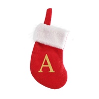 Alphabet Mini Stocking Gold Foil 16cm Asst