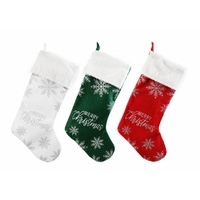 Christmas Stocking Silver Snowflakes 54cm Asst