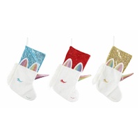 Unicorn Stocking 44cm Asst