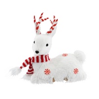 White Candy Sisal Sitting Deer 27cm