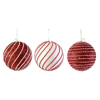 Candycane String Bauble 15cm Asst