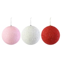 Icy Beaded Bauble 15cm Asst