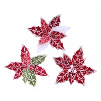 Christmas Poinsettia Clip Asst