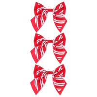 Bow Flocked Candy Stripe 3pk