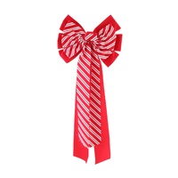 Double Bow Flocked Candy Stripe