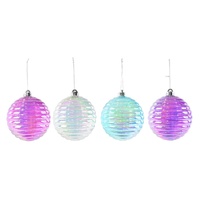Iridescent Wave Bauble 12cm Asst