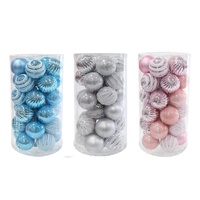 Baubles Snow Mix 5cm 30pk Asst