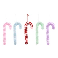 Hanging Plush Candycane 23cm Asst