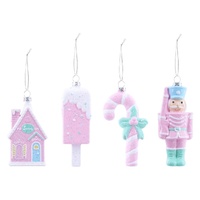 Hanging Iced Pastel Deco 14.5cm Asst
