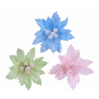 Marshmellow Poinsettia Clip Asst