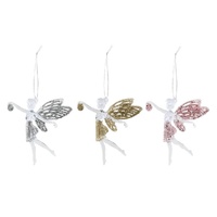 Hanging Fairy Glitter Wings 12cm Asst