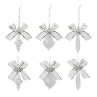 Hanging Crystal Ribbon Deco 12cm Asst