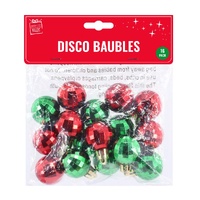 Mini Disco Baubles 3cm 16pk Asst