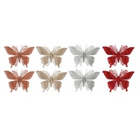 Butterfly Glitter Clip 2pk Asst