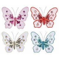 Butterfly Mesh Sequins Clip Asst