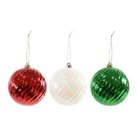 Bauble Swirl 15cm Asst