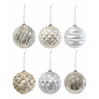 Fancy Metallic Bauble 15cm Asst