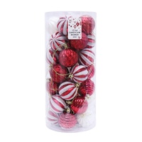 Candycane Baubles 60mm 35pk