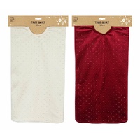 Tree Skirt Velvet Twinkly 100cm Asst