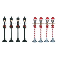 Mini Street Lamp 4pk 10cm Asst