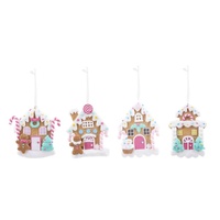 Hanging Gingerbread House 10cm Asst