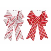 Candy Glitter Stripes Bow Asst