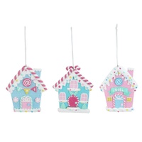 Hanging Pastel Candy House 10cm Asst