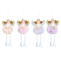 Hanging Pom Pom Angel 16cm Asst