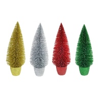 Potted Glitter Tree 22cm Asst
