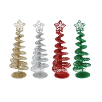 Glitter Wire Spiral Tree 20cm Asst