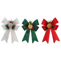 Bow Crushed Velvet Decos Asst