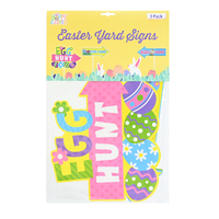EASTER YARD SIGN 3pc