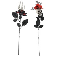 Rose With Skeleton 33cm Asst