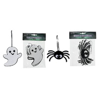Halloween Hanging Decorations – Ghost & Spider Pack (6 Pieces)