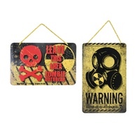 Zombie Warning Signs – 2 Pack Hanging Halloween Décor