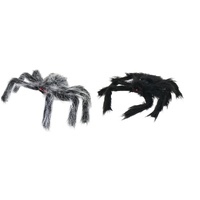Giant Hairy Spider Halloween Prop – Black & Grey (2 Styles)
