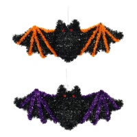 Tinsel Hanging Bats – Orange or Purple Wing Trim (2 Styles)