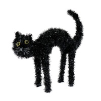 Standing Tinsel Black Cat – 3D Halloween Prop
