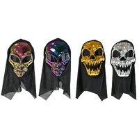 Metallic Hooded Halloween Mask Asst