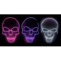 Stitched Light Up Evil Skull Mask Asst