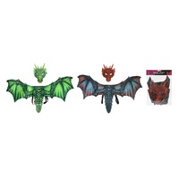Dragon Wing and Mask Set - Green & Red