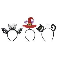 Bat, Witch Hat & Cat Headband Assortment