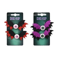 Glitter Bat and Eyeball Hair Clips