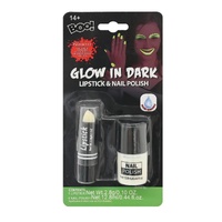 Glow in the Dark Lipstick & Nail Polish Set