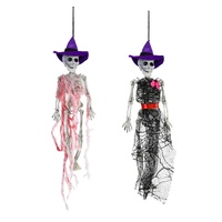Hanging Witch Skeleton Decorations (Set of 2)